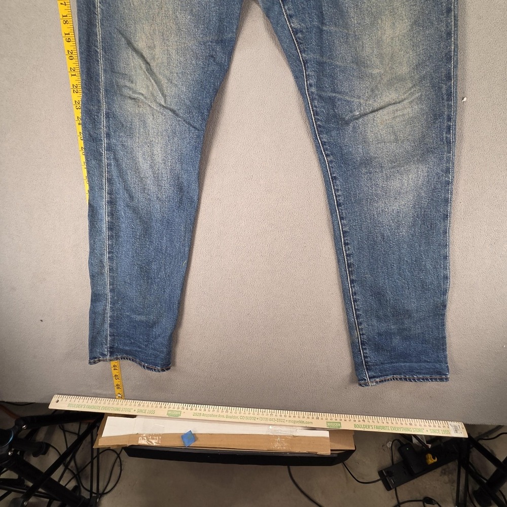 Levis 502 Jeans Mens Selvedge Blue Med Wash Regular Honeycomb Fits 34x31 - Picture 9 of 16